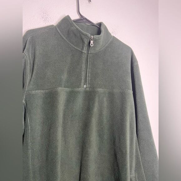 Croft & Barrow Mens Fleece Pullover Size XL Green 1/4 ZIP Front Pockets - Picture 4 of 11